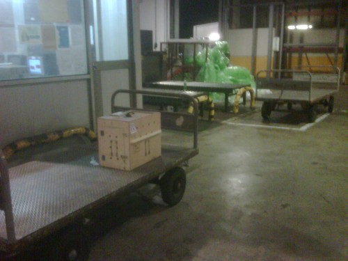 MIPS' box in the EVA Air Cargo warehouse